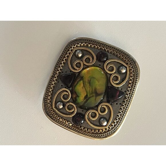 Vintage Signed Michal Golan Brooche Pendant - Picture 4 of 10